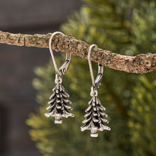 Load image into Gallery viewer, Vintage Leverback Pine Tree Earrings