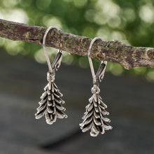 Load image into Gallery viewer, Vintage Leverback Pine Tree Earrings