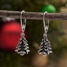 Load image into Gallery viewer, Vintage Leverback Pine Tree Earrings