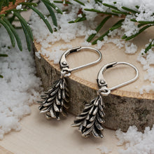 Load image into Gallery viewer, Vintage Leverback Pine Tree Earrings