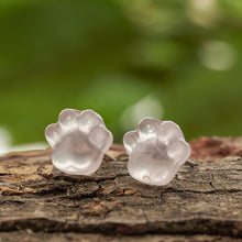 Load image into Gallery viewer, Carved Rose Quartz Paw Studs