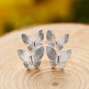 Sterling Silver Fluttering Butterfly Studs