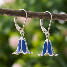 Load image into Gallery viewer, Leverback Dainty Bluebell Flower Earrings