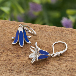 Leverback Bluebell Flower Earrings