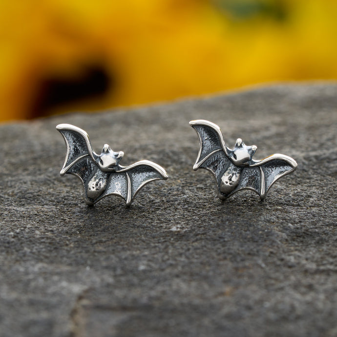 Sterling Silver Tiny Bat Studs