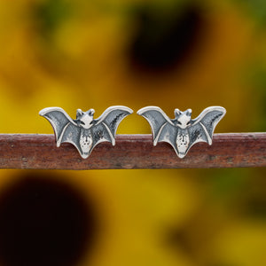 Sterling Silver Tiny Bat Studs