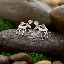 Load image into Gallery viewer, Sterling Silver Moose Studs