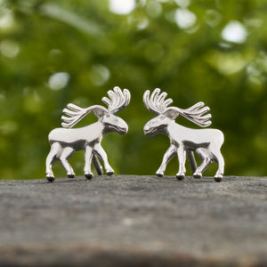 Sterling Silver Moose Studs