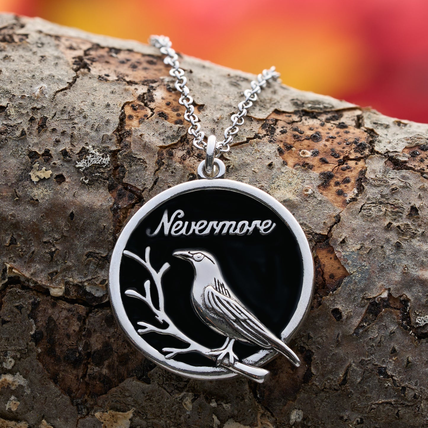 "Nevermore" Raven Branch Necklace