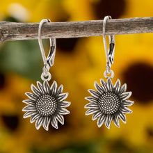 Load image into Gallery viewer, Leverback Vintage Sunflower Earrings