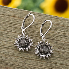 Load image into Gallery viewer, Leverback Vintage Sunflower Earrings