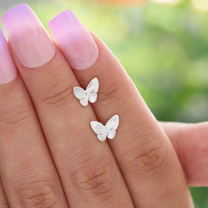 Sterling Silver Dainty Butterfly Studs