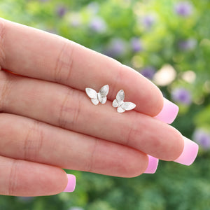 Sterling Silver Dainty Butterfly Studs