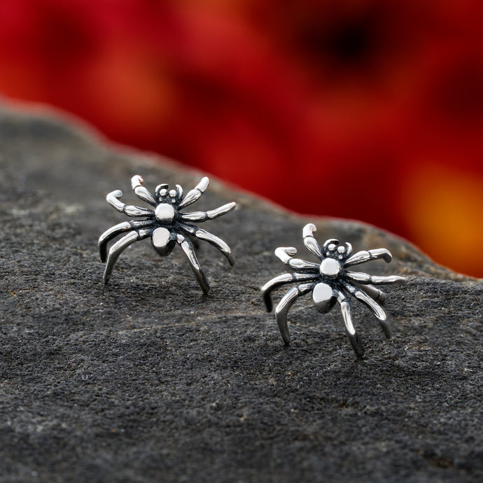 Sterling Silver Tiny Spider Studs