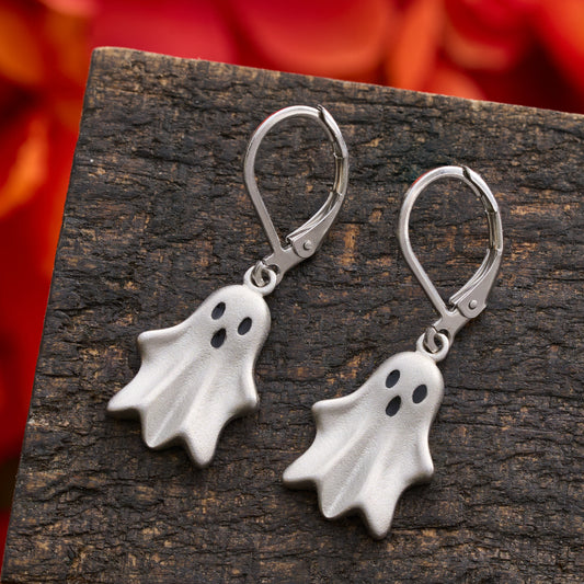 Leverback Spooky Ghost Earrings