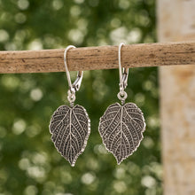 Load image into Gallery viewer, Leverback Vintage Paper Birch Leaf Earrings