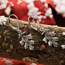 Load image into Gallery viewer, Leverback Vintage Oak Leaf Earrings