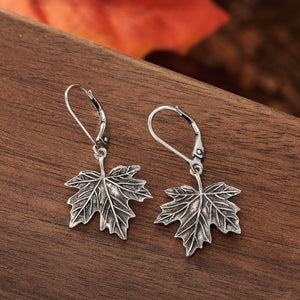 Leverback Vintage Maple Leaf Earrings