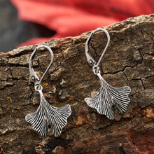 Load image into Gallery viewer, Leverback Vintage Ginkgo Leaf Earrings