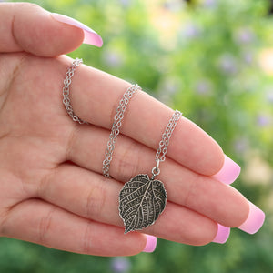 Vintage Paper Birch Leaf Necklace