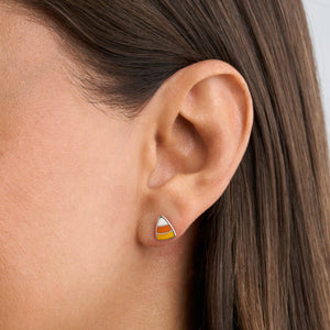 Sterling Silver Little Candy Corn Studs