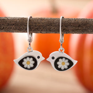 Leverback Daisy Birdie Earrings