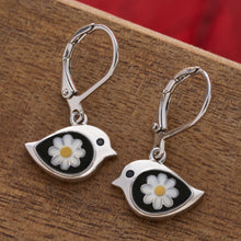 Load image into Gallery viewer, Leverback Daisy Birdie Earrings