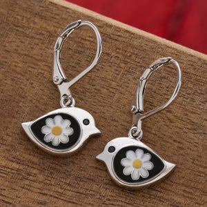 Leverback Daisy Birdie Earrings