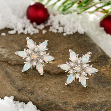 Load image into Gallery viewer, White Opal Snowflake Studs