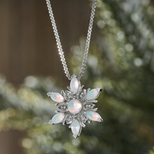 Load image into Gallery viewer, White Opal Snowflake Necklace