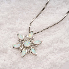 Load image into Gallery viewer, White Opal Snowflake Necklace