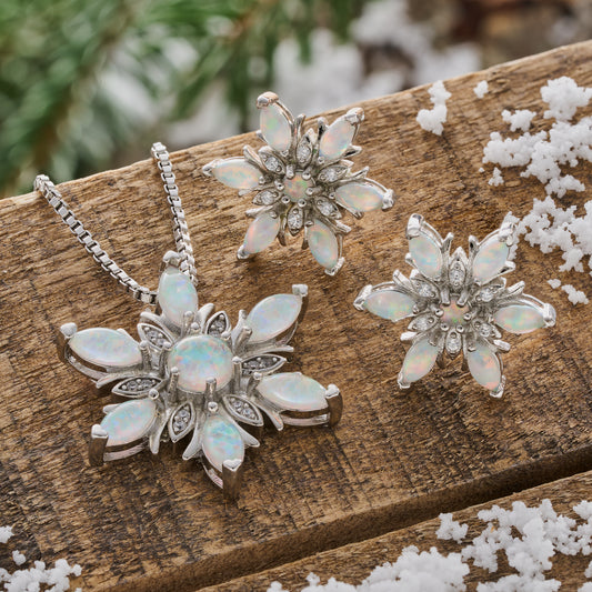 White Opal Snowflake Gift Set