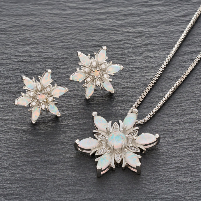 White Opal Snowflake Gift Set