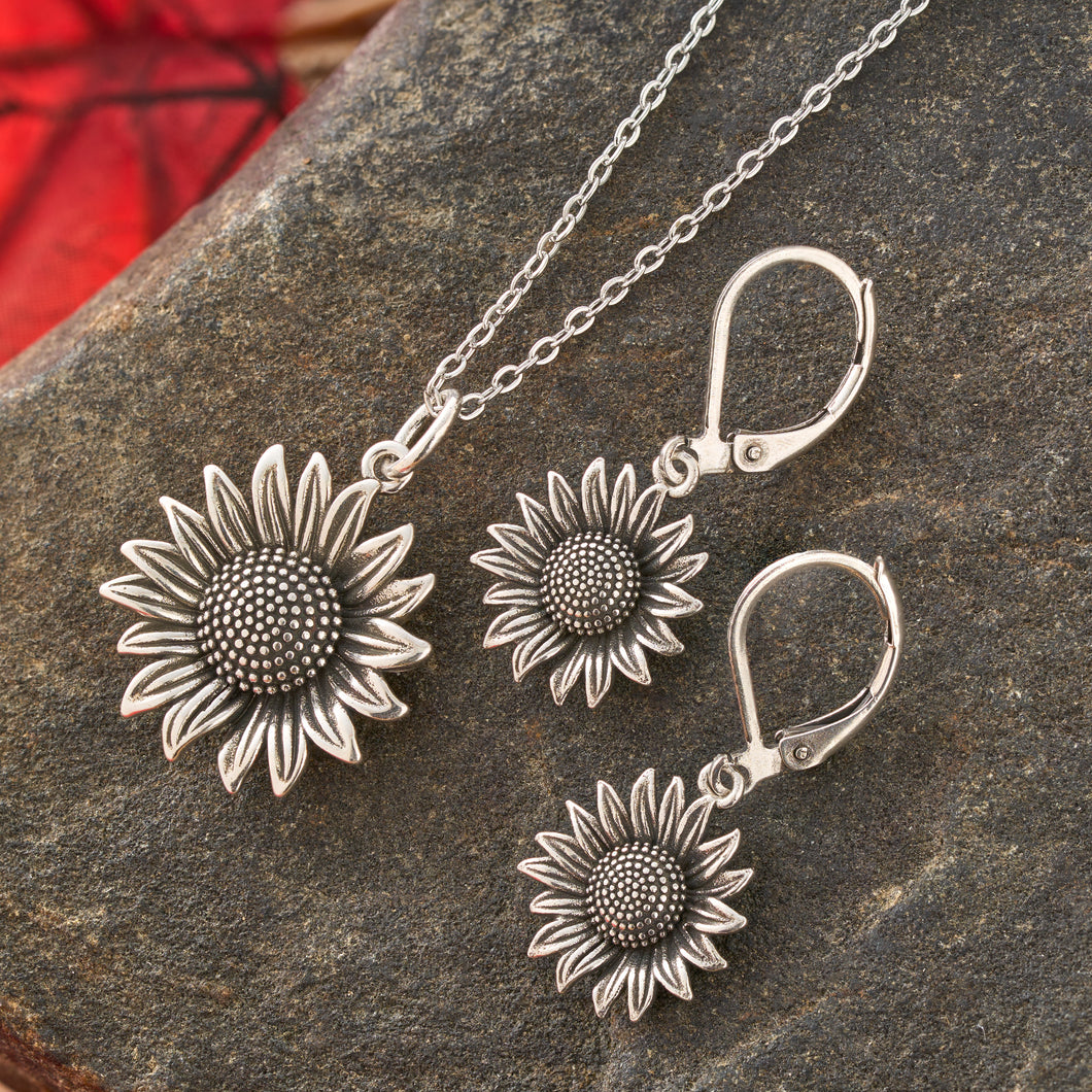 Vintage Sunflower Gift Set - Silver Center