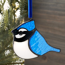 Load image into Gallery viewer, Stained Glass Blue Jay Ornament