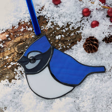 Load image into Gallery viewer, Stained Glass Blue Jay Ornament