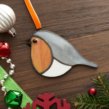 Load image into Gallery viewer, Stained Glass Robin Ornament