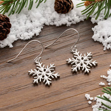 Load image into Gallery viewer, Dangling Snowflake Earrings