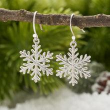 Load image into Gallery viewer, Dangling Snowflake Earrings