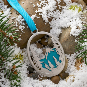 Snowy Forest Mountain Ornament