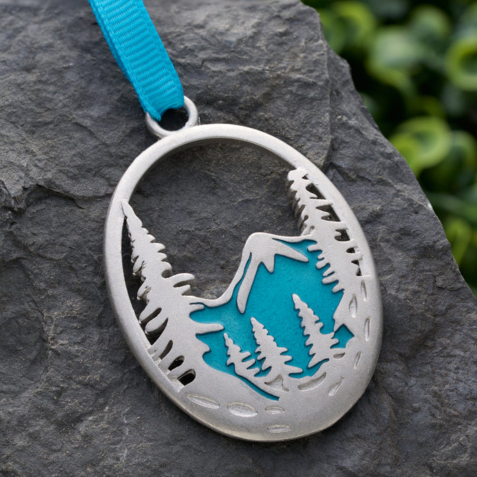 Snowy Forest Mountain Ornament