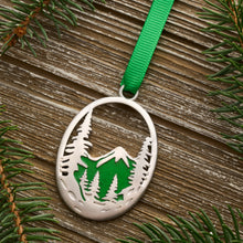 Load image into Gallery viewer, Evergreen Forest Mountain Ornament