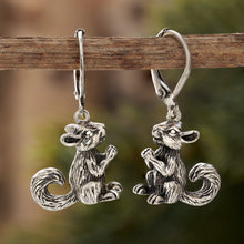 Load image into Gallery viewer, Leverback Vintage 3D Squirrel Earrings