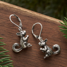 Load image into Gallery viewer, Leverback Vintage 3D Squirrel Earrings