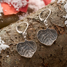 Load image into Gallery viewer, Leverback Vintage Heart Leaf Earrings