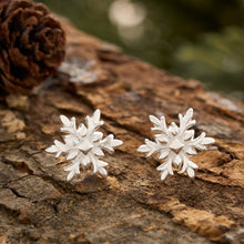 Load image into Gallery viewer, Sterling Silver Glistening Snowflake Studs