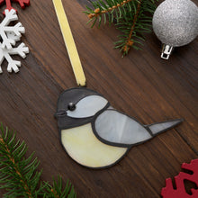 Load image into Gallery viewer, Stained Glass Chickadee Ornament