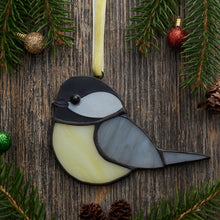 Load image into Gallery viewer, Stained Glass Chickadee Ornament