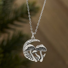 Load image into Gallery viewer, Triple Mushroom Moon Necklace