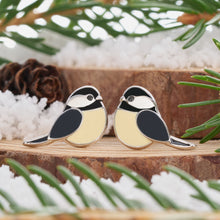 Load image into Gallery viewer, Sterling Silver Chickadee Studs